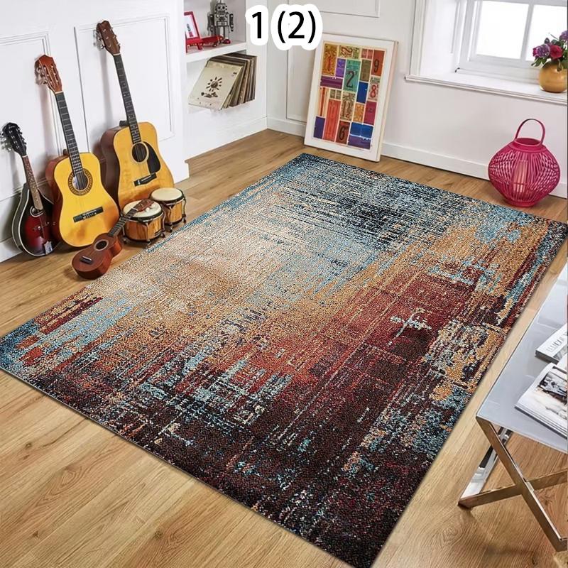 

Soft Modern Abstract Distressed Gradient Geometric Boho Cozy Print Living Room Rug Washable Non-Slip Bedroom Rug for Home Decor 40X60CM