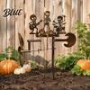 Regalo a Tema Rock Halloween Trio di Scheletri Metal Wind Spinner Scultura Kinetic Garden Spinner Fatta a Mano per Decorazione Esterna Giardino Prato Unico