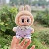 Only Clothes Second Generation Blind Box Labubu Vinyl Pendant Labubu Sitting Party Series Baby Clothes Checkered Headband Skirt