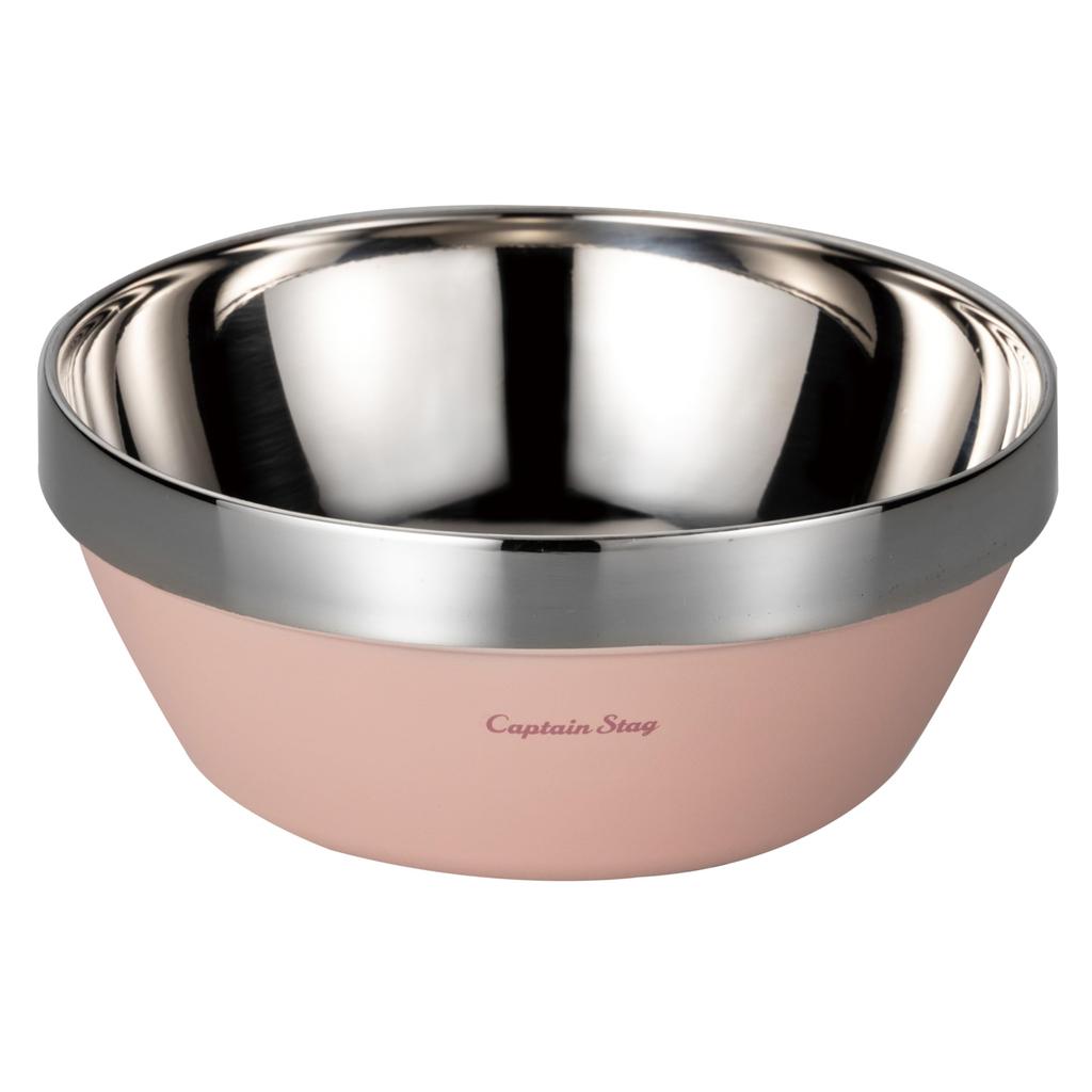 Captain Stag Outdoor Insulated Bowl CS UE-4959 Double Wall 13cm 420ml Pink Stackable Cold Retentive