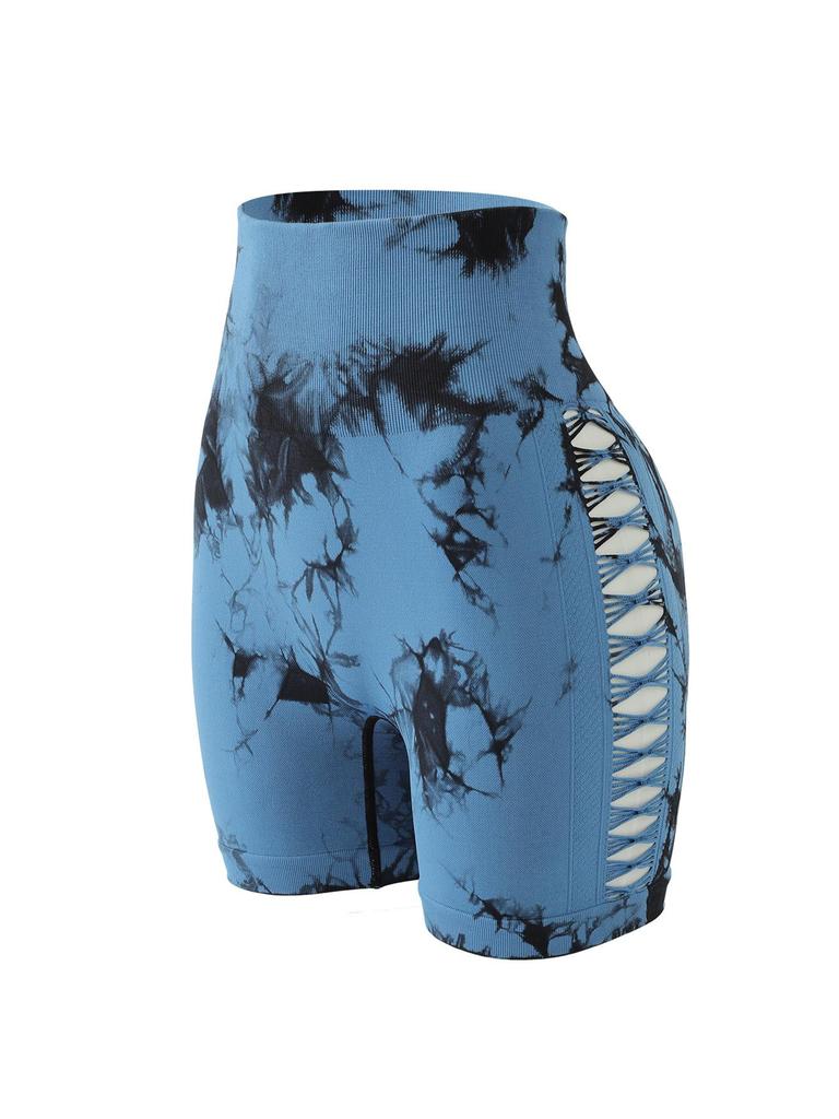 Women's High-Waisted Seamless Butt-Lifting Cutout Yoga Shorts