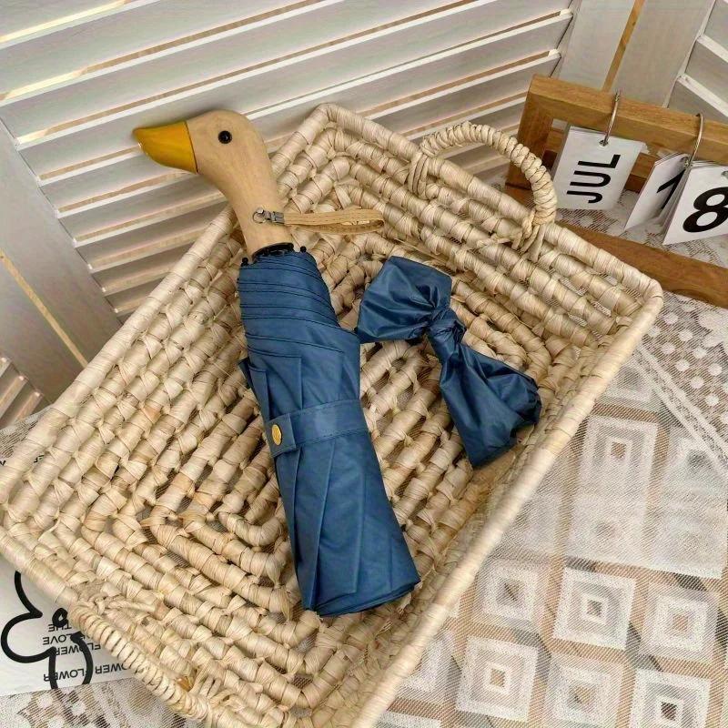 

Зонт от солнца в форме утки с защитой UPF 50 - Стильный зонт с защитой от УФ-лучей, складной, портативный, дорожный, для солнца и дождя Iron&8K синий