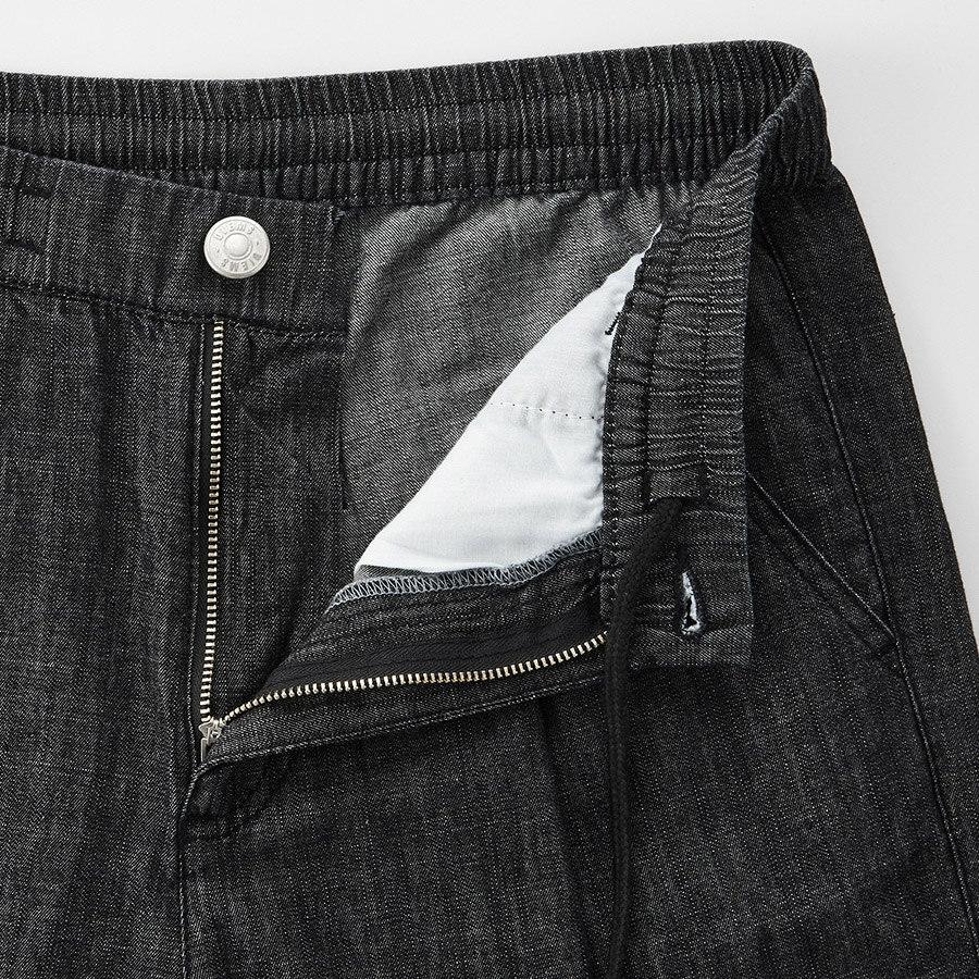 STCO Diems Denim Elastic Waist Set-Up Half Pants Charcoal (Wide Fit)_Ldmvb05Wsc