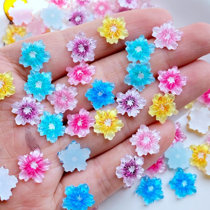 

50Pcs New Cute Mini Sparkling Christmas Snowflakes FlatBack Resin Cabochons Scrapbooking DIY Jewelry Craft Decoration Accessorie