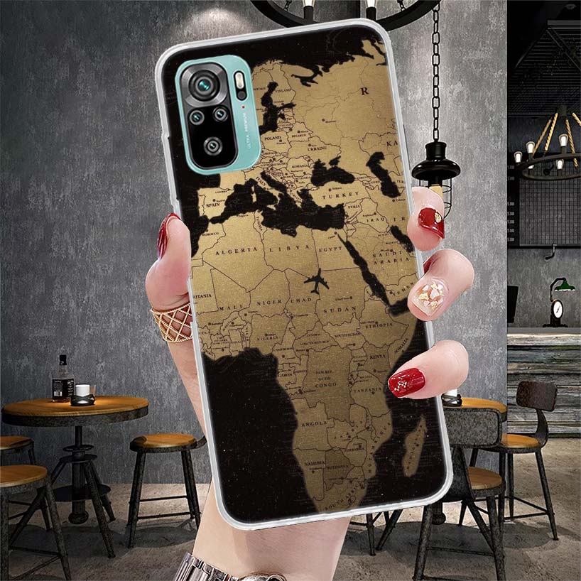 World Map Travel Plans Soft Phone Case For Xiaomi Redmi Note 15 14 14S 13 12 Pro Plus 12S 11 11S 11E 10 10S 11T 5G Fundas Coque