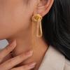 Metal chain knotted fringed earrings simple stud earrings niche earrings
