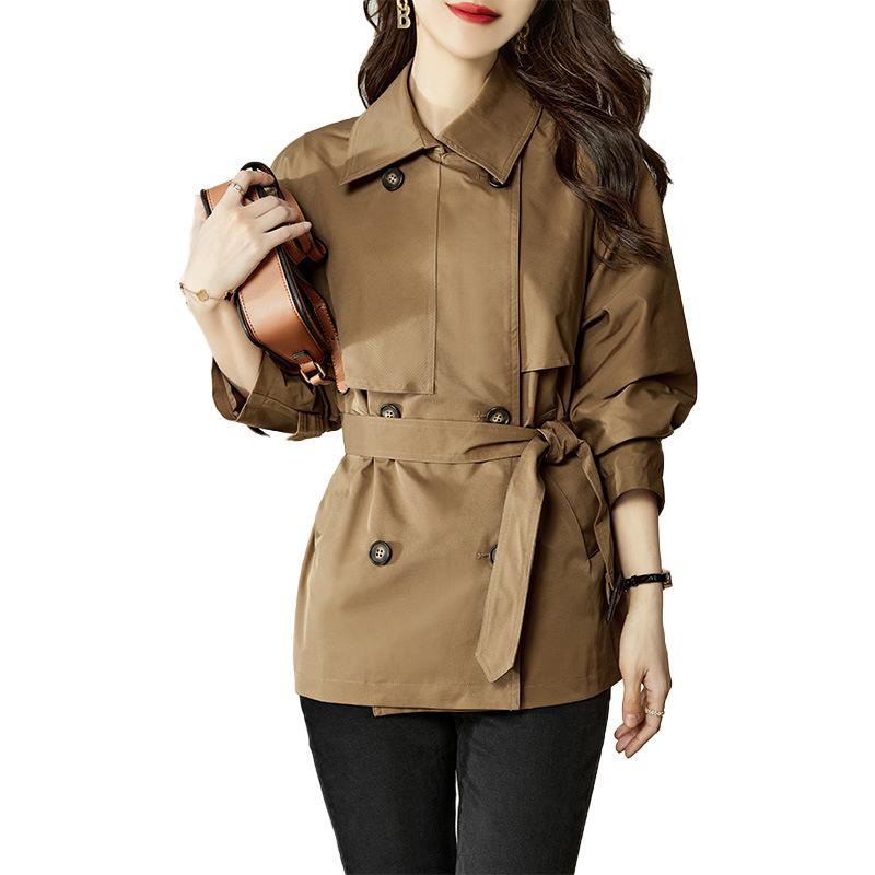 Temperament short trench coat women's, spring and autumn new thin small spring and autumn women's coat