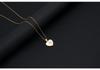 Gold Shell Pendant Necklace with English Alphabet - European & American Trend In Titanium Steel Chain
