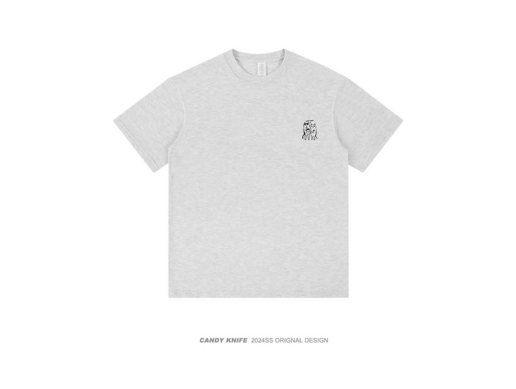 Unisex Cotton Round Neck Short Sleeve T-Shirt: Versatile Loose Fit for Summer