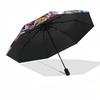 1pc Outdoor Umbrella with Yu-Gi-Oh! Characters - Automatic Opening/Closing, Portable 3-Fold Design, 8-Rib Iron Frame - Perfect Gift for Fans, Tra