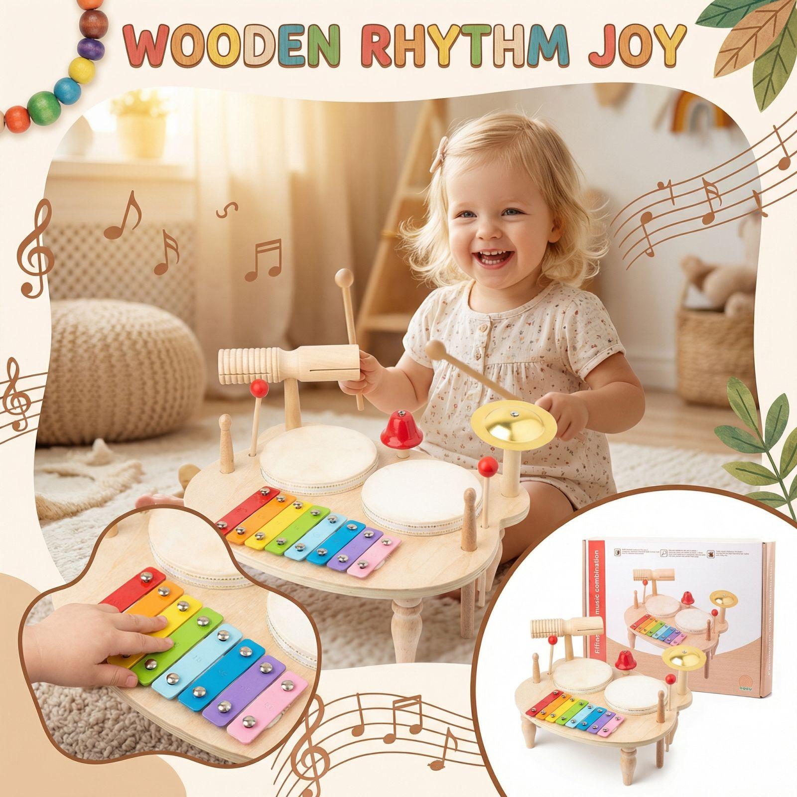 Children s Wooden Orff Percussion Instruments One Size верблюд