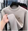 Men's 2025 Pullover Hoodie: Thickened Velvet, Solid Color, Round Neck Knitwear for Middle-Aged and Elderly Men