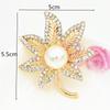 Exquisite Rhinestone Pearl Leaf Brooch for Women - Elegant Accessory for Shirts and Dresses