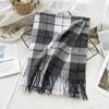 High End Imitation Cashmere Plaid Scarf Versatile and Warm In Winter  Women's Neck Scarf  Fringed Shawl