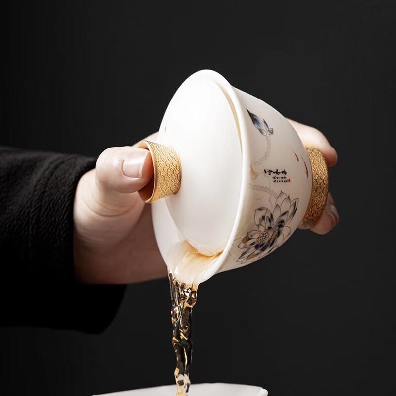 Chaxun Mutton-Fat Jade White Porcelain Gaiwan Teacup