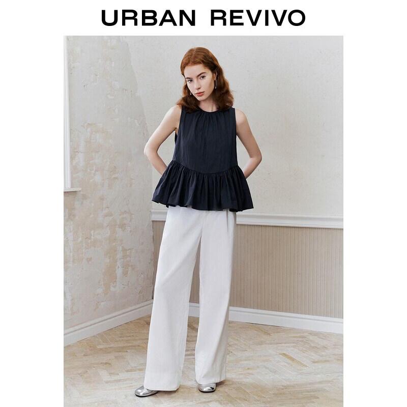 UR2026 Women s Pleated Straight Wide-Leg Pants XXS