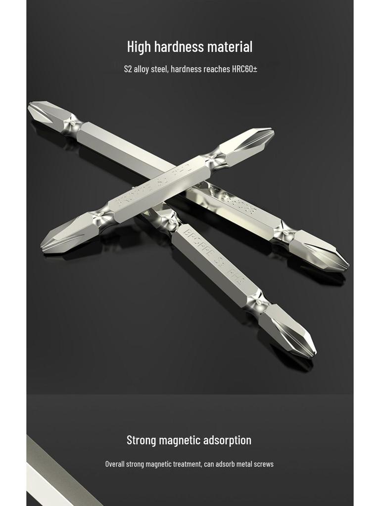 Double-Ended Magnetic Cross & Flathead Electric Screwdriver Bit Set