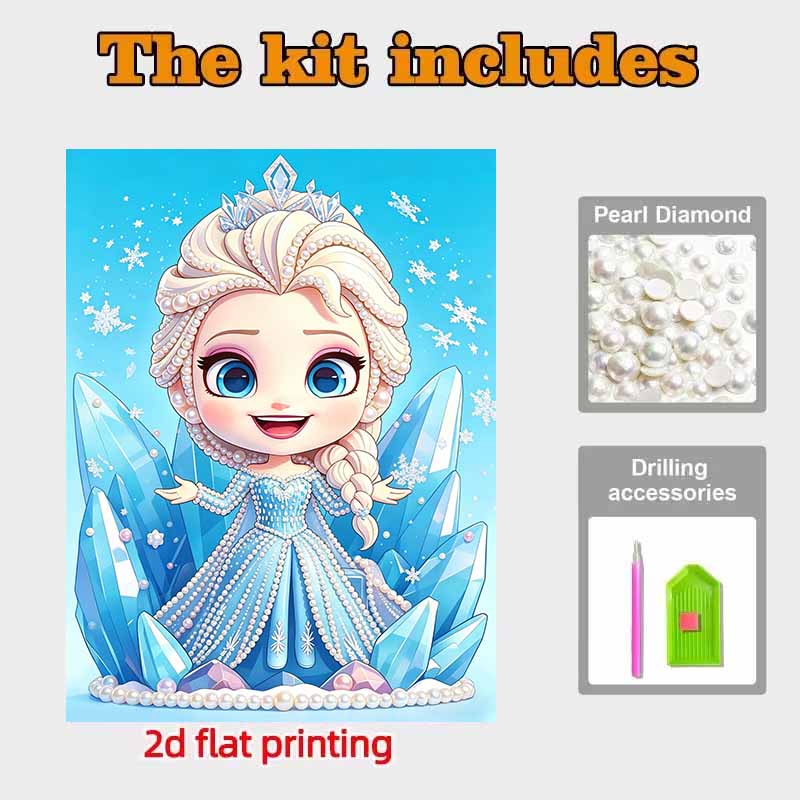 Disney Pearl Painting Elsa Childhood DIY Pearl Painting Gem Art Pearl Dot Painting Picture Crafts Adult Beginner Gifts Home Decor