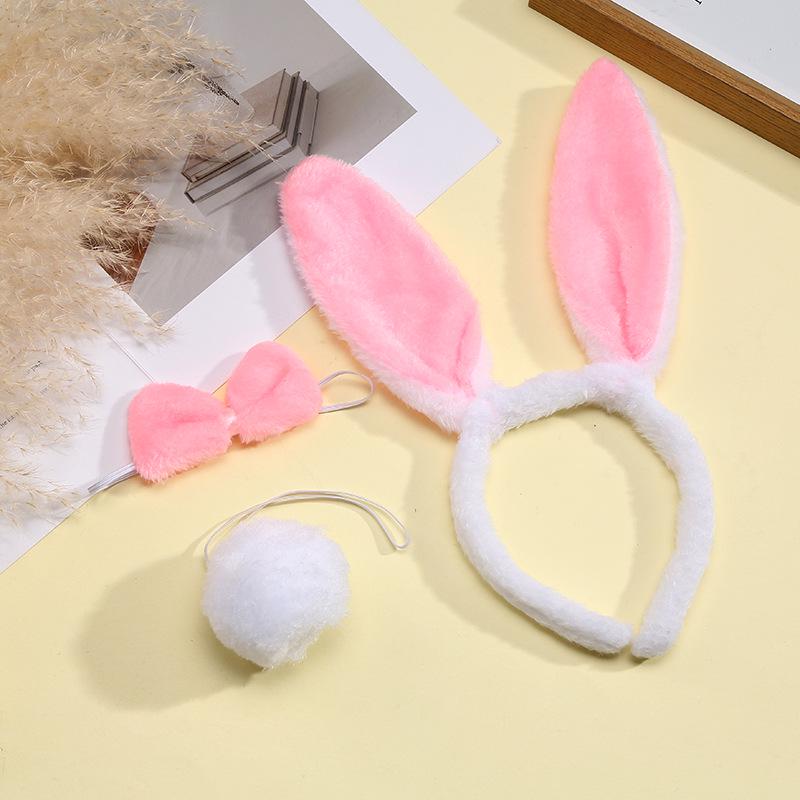 Korean Cute Plush Bunny Ears Headband for Kids' Party & Easter