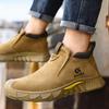Men's Four-Season Safety Work Shoes: Anti-Smash, Anti-Puncture, Suede, Fireproof, Slip-Resistant, Wear-Resistant.
