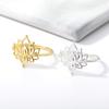 Vintage Lotus Rings for Women Teens Stainless Steel Wedding Ring Gothic Aesthetic copper Color Rings Zircon Gift bague femme
