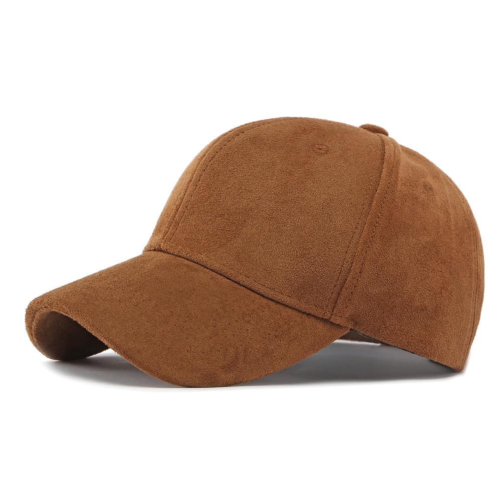 Unisex Suede Baseball Cap Adjustable Solid Color Sun Hat for Men Women Outdoor Sports