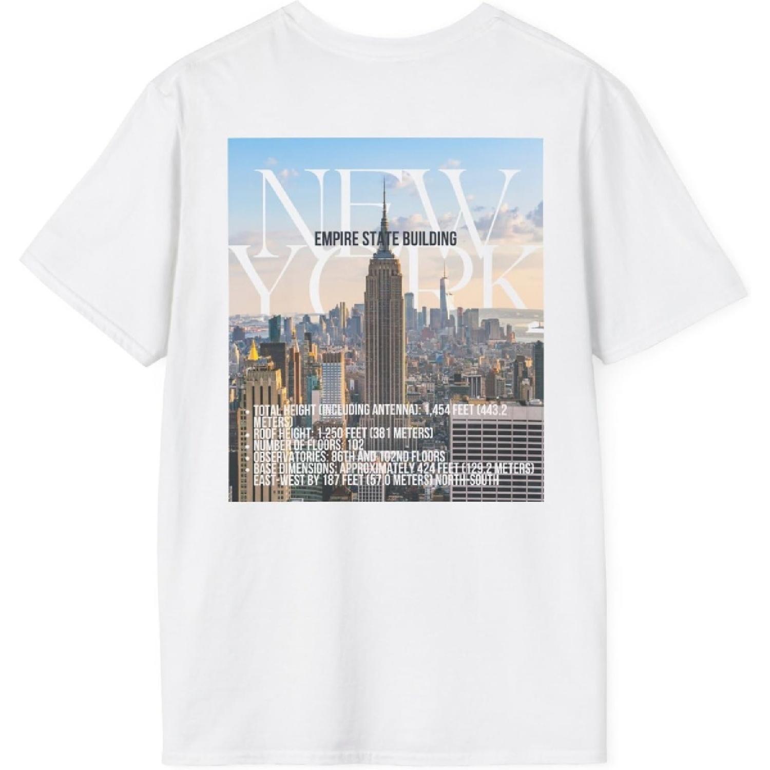 Empire State Building Unisex T-Shirt, NYC Souvenir Tee, Travel Shirt, New York City Apparel, Gift for Travelers, Urban Style XXXXXL белый