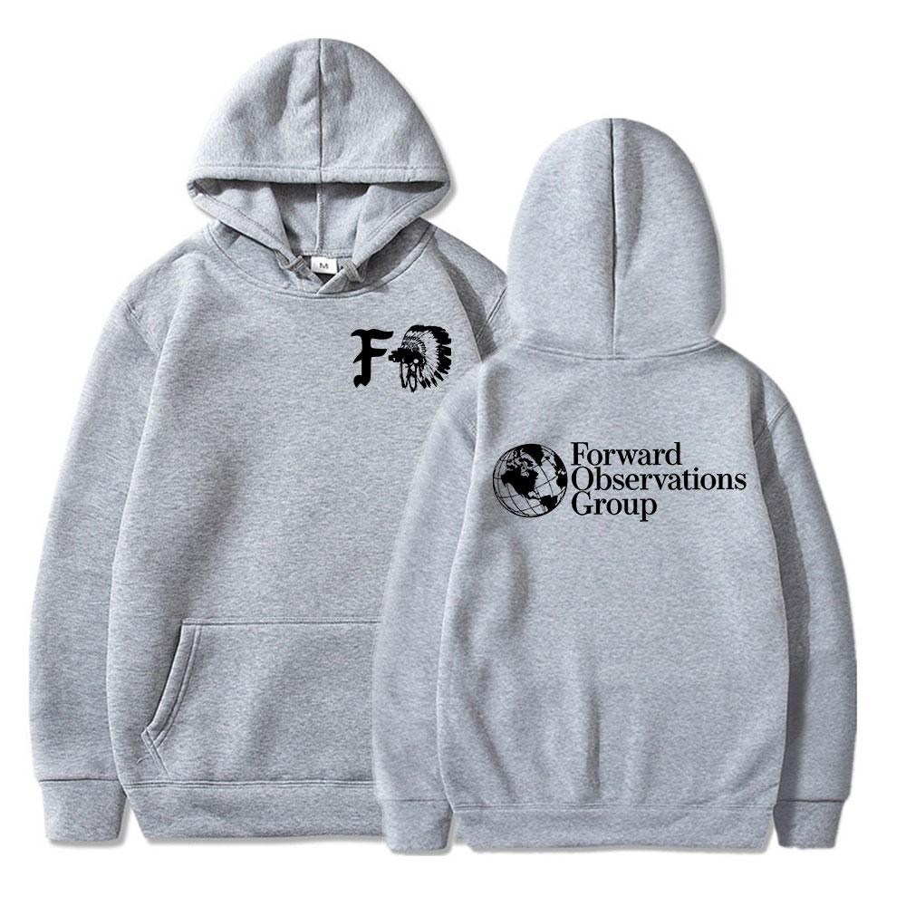 Vintage FOG Forward Observations Group Mikina s kapucí Skeleton Grafika Mikiny s kapucí Pánské Gotické Punkové Mikiny Harajuku Streetwear