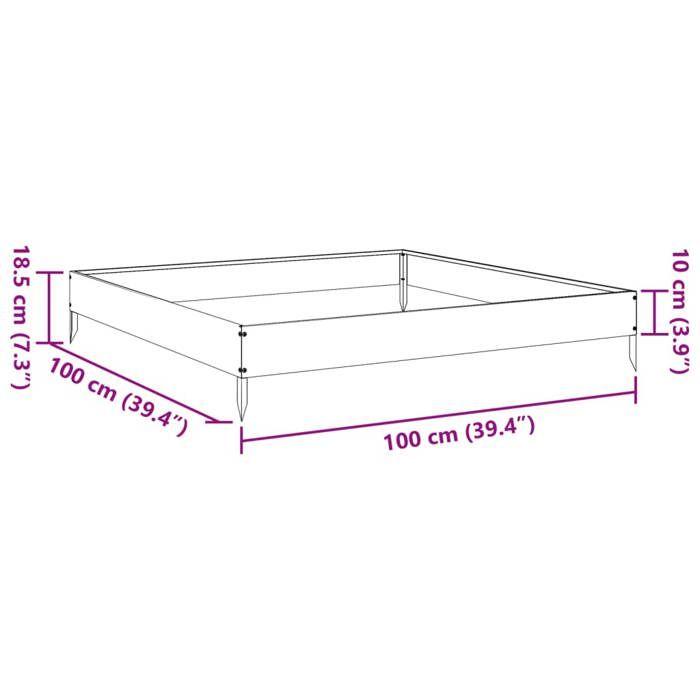 VidaXL Raised Garden Bed 100x100x18.5 Cm Stainless Steel 851014