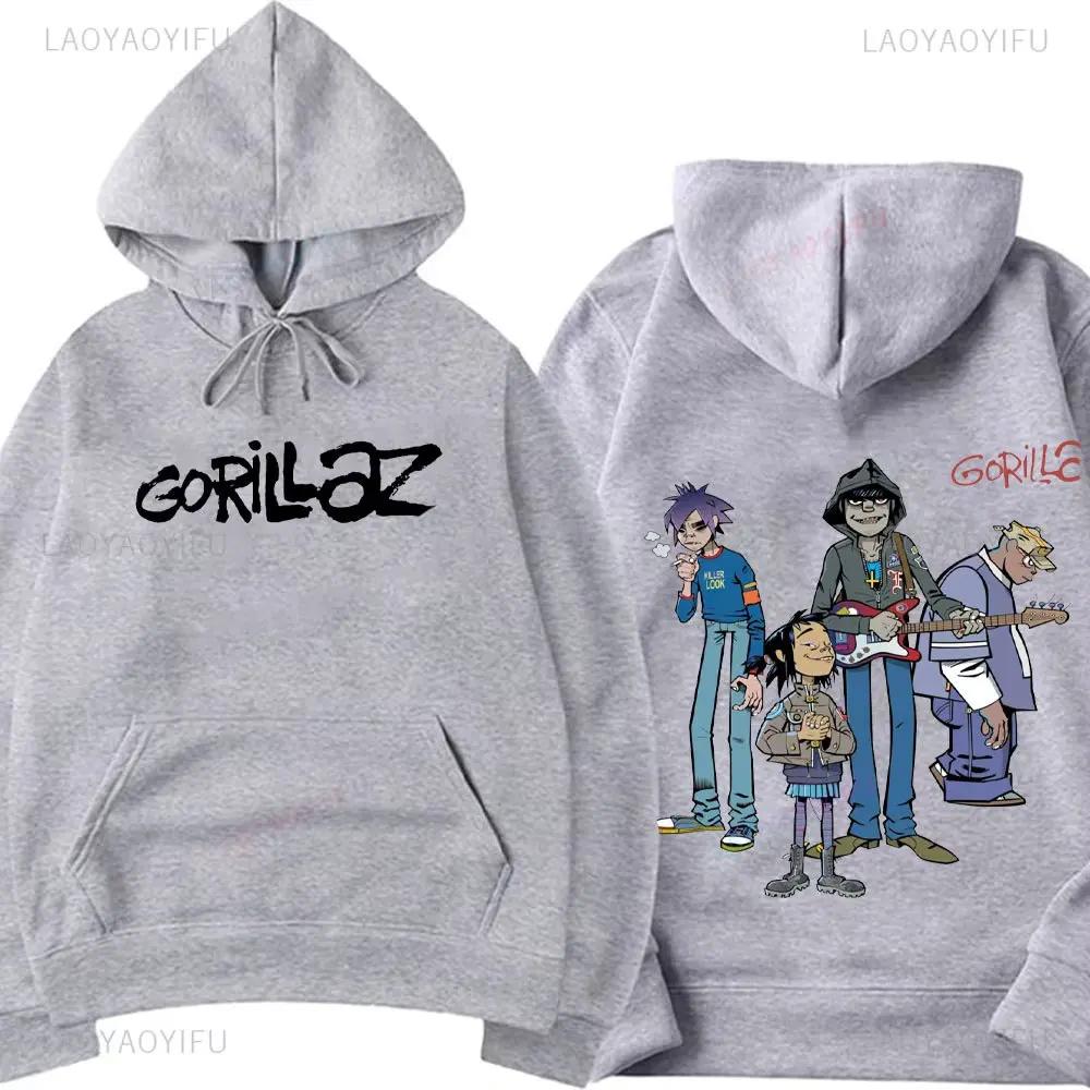 Mode Gorillaz Rockband Bedruckter Hoodie Hoodie Herren Streetwear Harajuku Unisex Kleidung Pullover Neu bei Hoodies & Sweatshirts