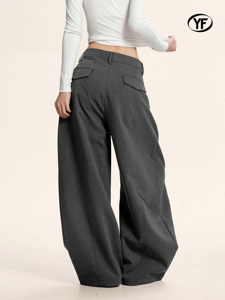 Yongfang Unisex Wide-Leg Casual Suit Pants