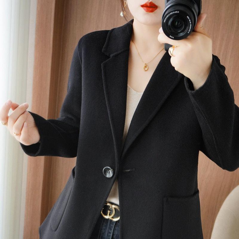 Temperament wool double-sided woolen wool coat women's short buckle winter small slim new coat women