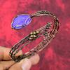 Charoite Bangle Gemstone Cuff Bracelet Copper Wire Wrapped Bangle Copper Jewelry Adjustable Cuff Bracelet Handmade Jewelry Anniversary Gifts