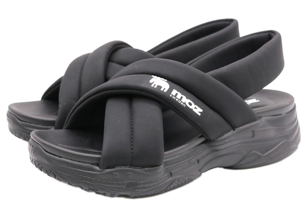 Mozu Tube Padding Cross Sports Thick 97624514 Sandals, Sandals, Lightweight, Sole, Women's, Black, Small, 3E,