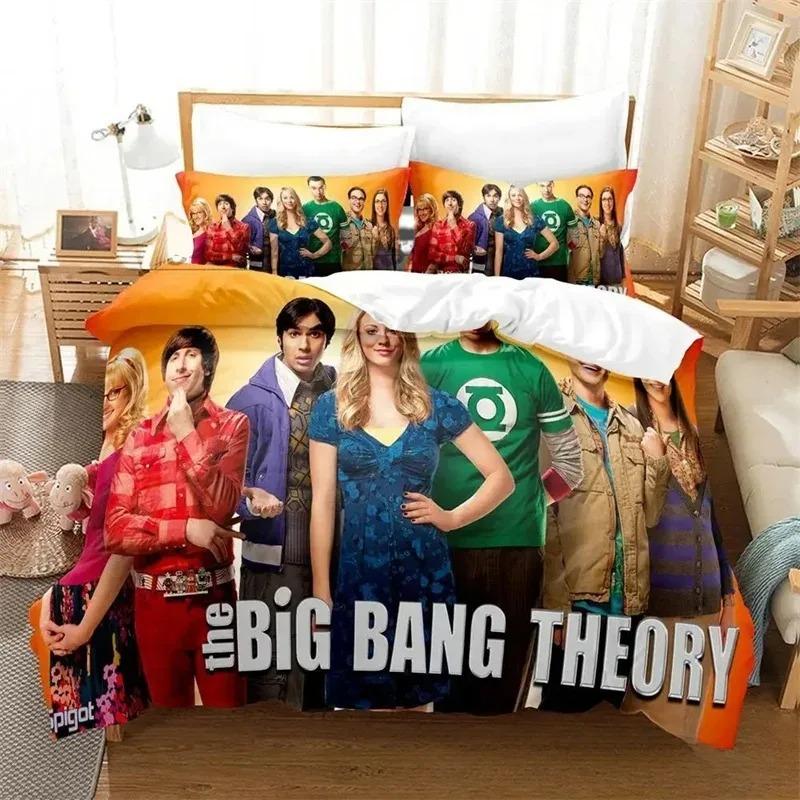 3D-tryck Big Bang Theory Sängklädesset, Påslakan Täcke Sängset Quiltöverdrag Örngott, King Queen Twin Storlek Pojkar Flickor Vuxna