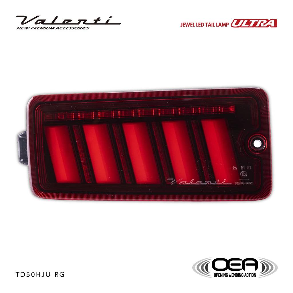Valenti Jewel LED Tail Lamps for Toyota Hijet Truck Model with Ultra Red Lens and Gloss Black OEA Sequential Flowing Turn Safety Standards (Late