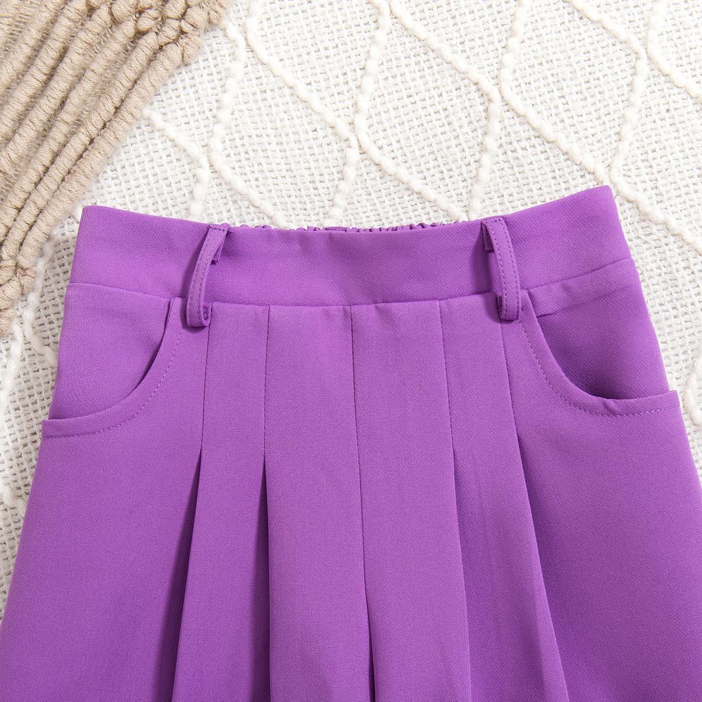 Mädchenmode-Set Frühling und Herbst Kinder Freizeit Schulterfrei, Nackenband, Langarm und Lange Hose Zweiteiliges Set