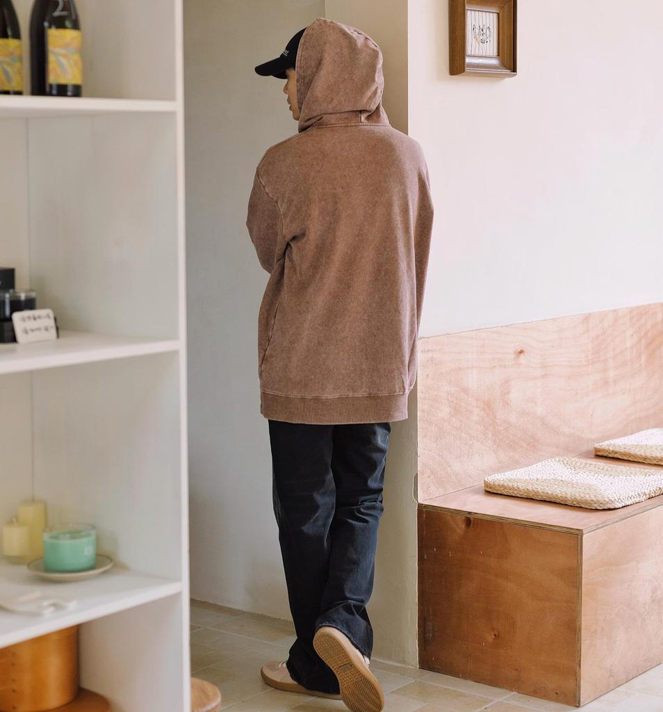 CHANGE WELL Mânecă Lungă Spălată Culoare Solidă Stil Vintage Mărime Bărbați 14.0 oz. Hanorac, Culoare, Toamnă/Iarnă 2024, (Brown, M)