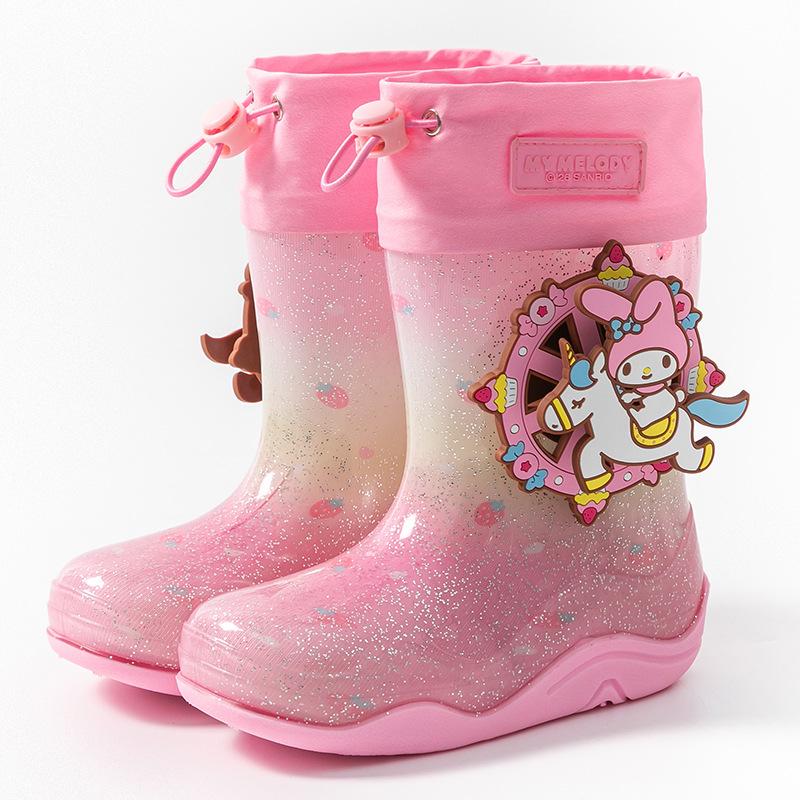 Sanrio Carousel Ferris Wheel Kids' Non-slip Rain Boots - Cartoon Jelly Shoes for Girls