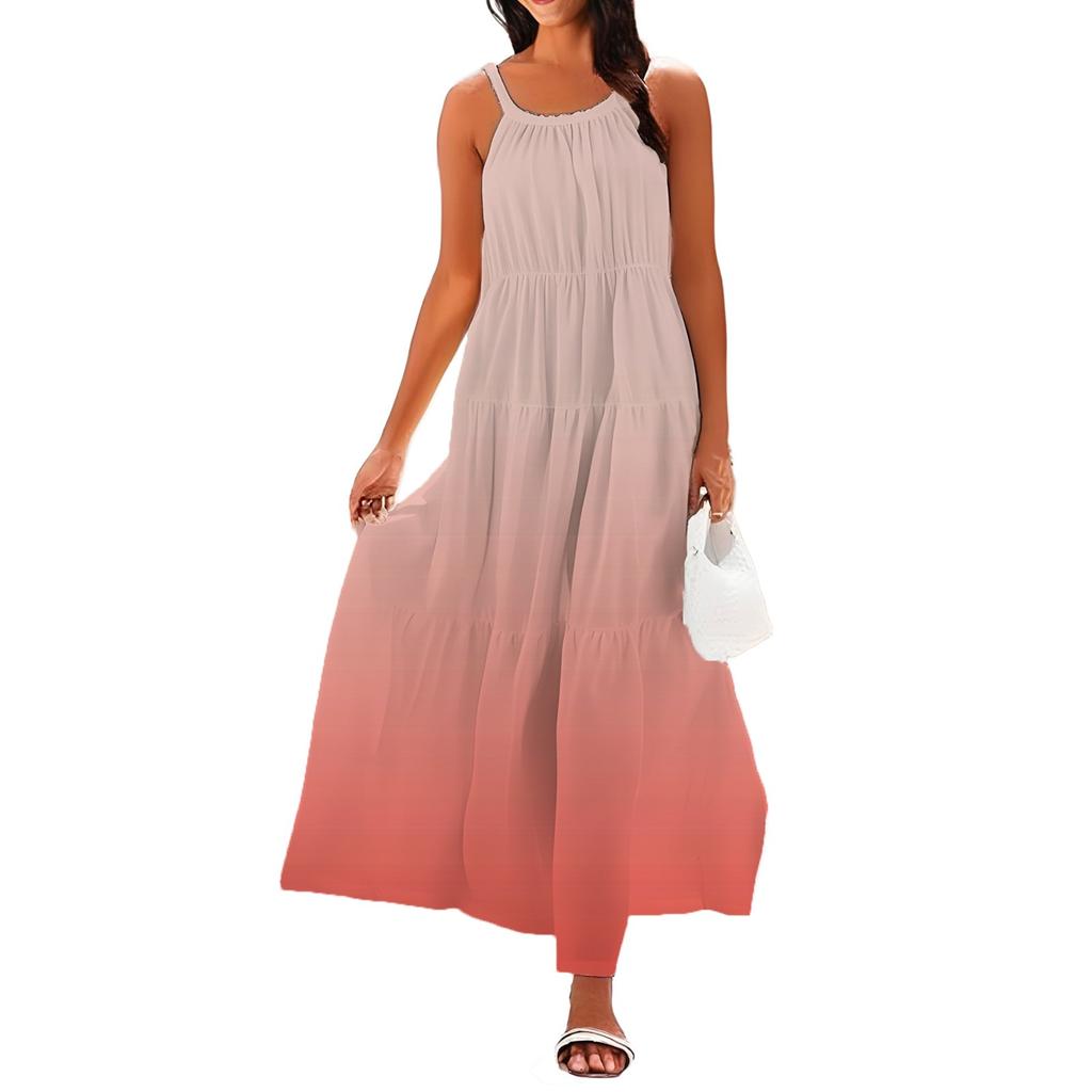 Damen Sommer Casual Fashion Strapsen Ärmelloses Kleid