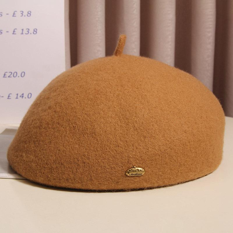

Новый шерстяной берет женский большой окружности головы, подчеркивающий маленький и модный, корейская версия, модная и универсальная шляпа художника adjustable