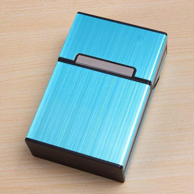 Men Fashion Business Brushed Cigarette Case Metal Pocket Cigarette Case