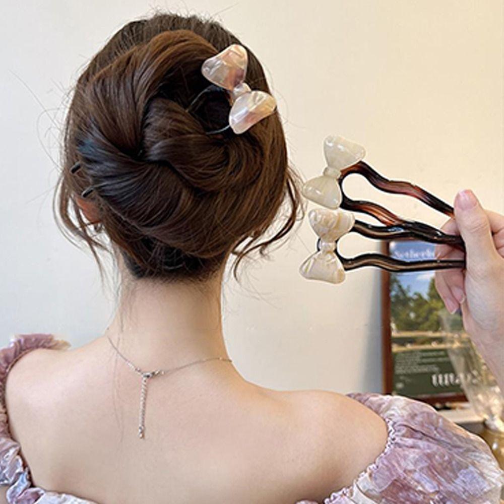 U-Shaped Hairpin Acetate Hair Bun Fashion Hair Sticks  for Women Girls