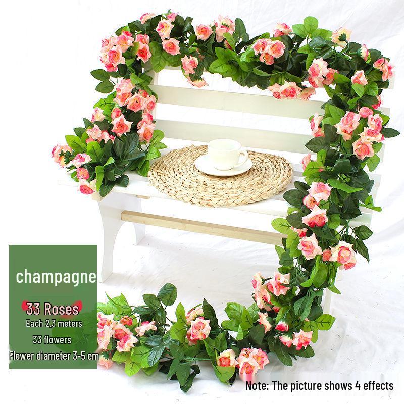 Artificial Rose Vine Garland for Air Conditioning Pipe Decoration