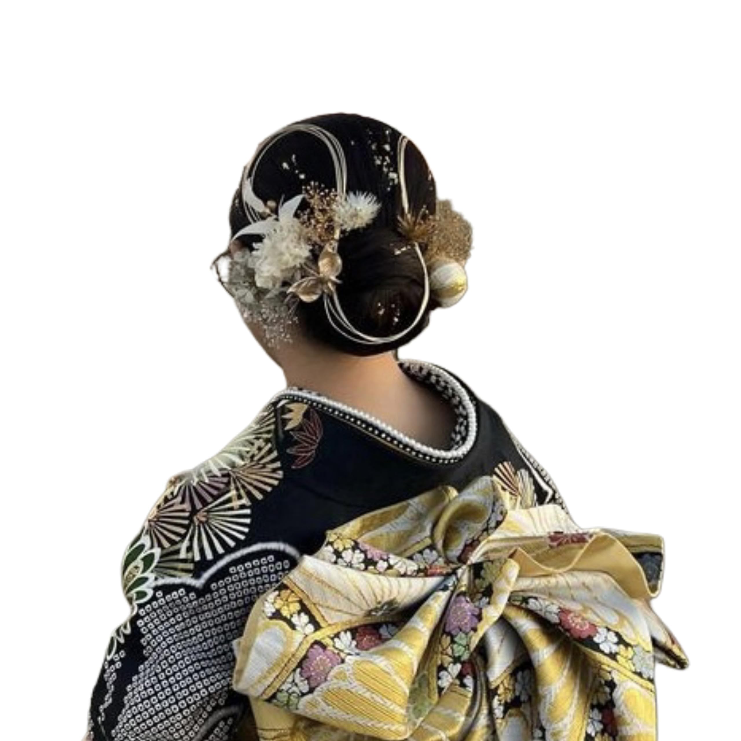 

Preserved Flower Hair Ornament with Gold Japanese Gold and Perfect for and Japanese Clothing [Bria] Leaf, Beads, Silver, Coming-of-Age Ceremonies,