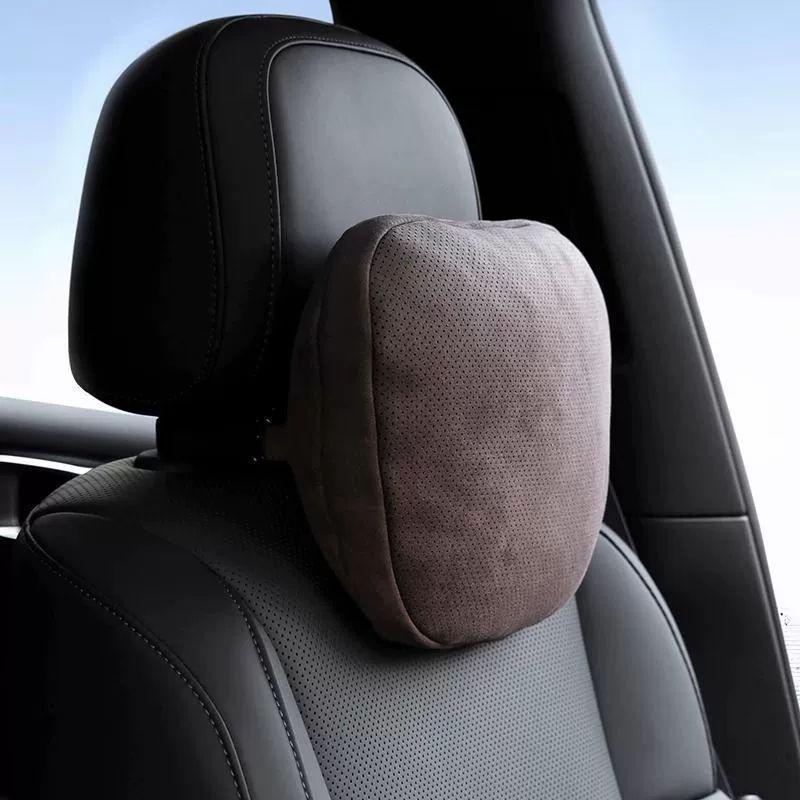 Super Soft Mercedes S Maybach-Style Suede Velvet Headrest Pillow Pair for Summer Neck Protection