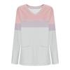 Women's Fashion V-Neck Long Sleeve Workwear With Pocket Striped Printed T-Shirt Top