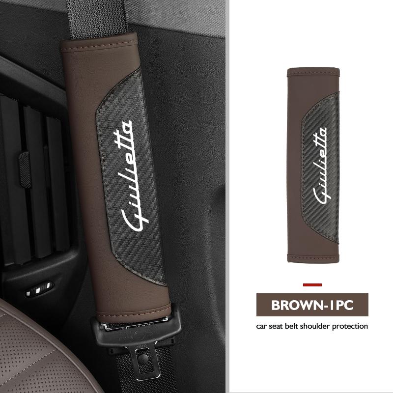 BQVLT1 Car Seat Belt Shoulder Cover Protection Pads Safety Belt Accessories For Alfa Romeo GT Stelvio F1 Brera Volante Tonale Gloria