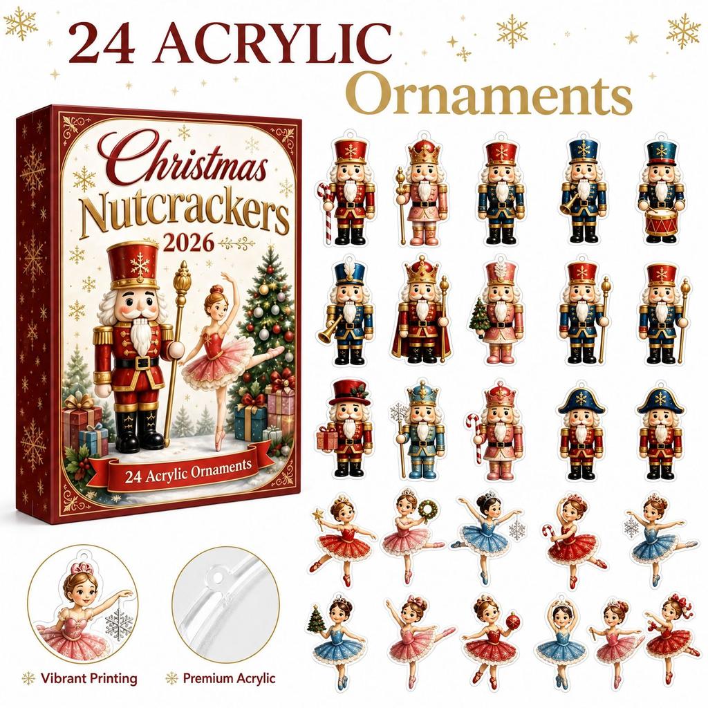 Advent Calendar Days Countdown Christmas Acrylic Ornaments Surprise Gift Box