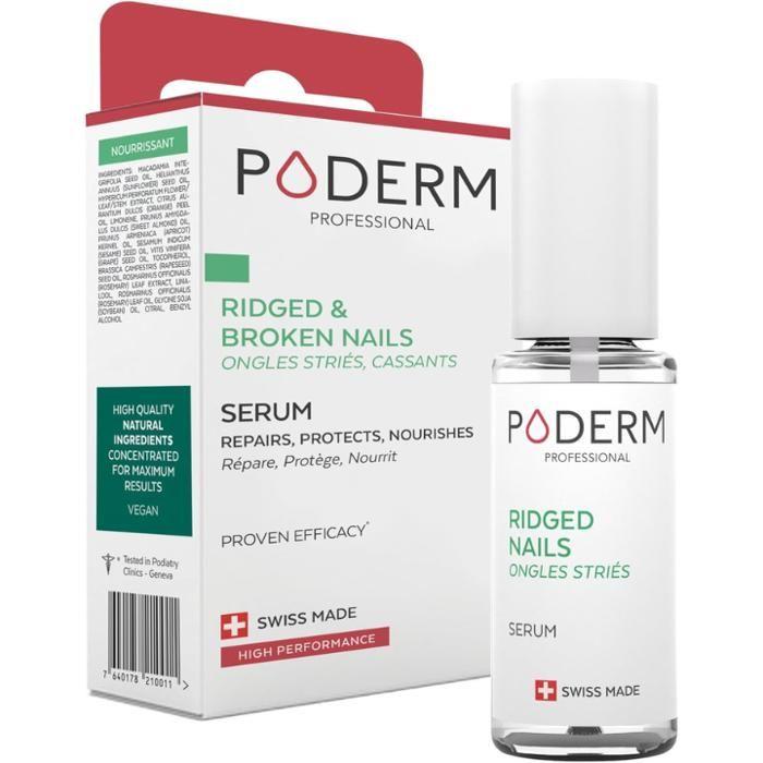 Nagelserum - PODERM - Rillig, Brüchig, Gespalten - 100% Natürlich - Vegan - 8ml